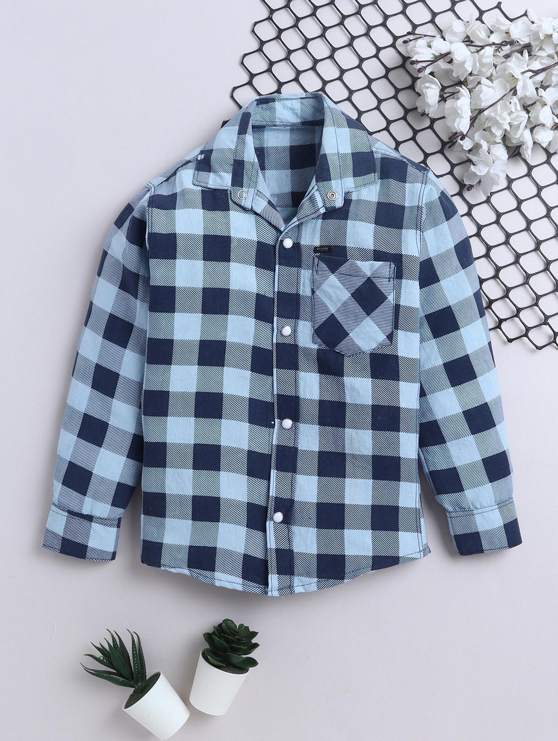 boys checkered collared long sleeve shirt - 22027048 - Zoom Image - 0