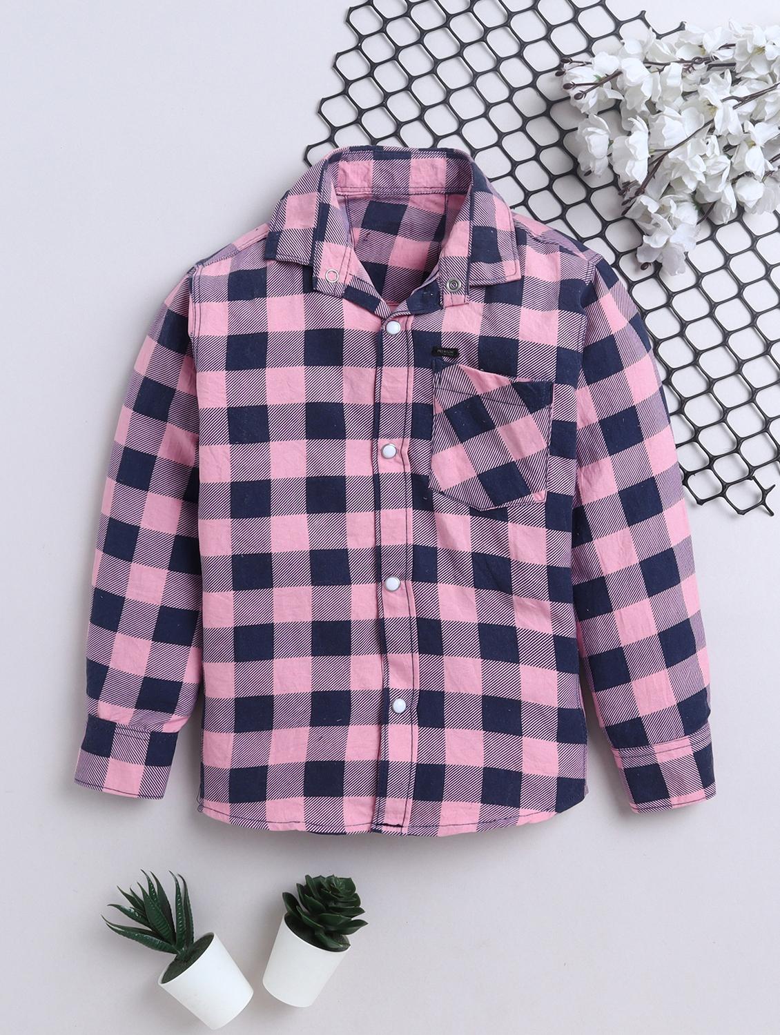 boys checkered collared long sleeve shirt - 22027049 - Zoom Image - 0
