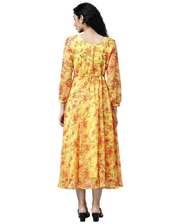 women floral print long sleeve fit & flare dress - 22027092 - Standard Image - 3