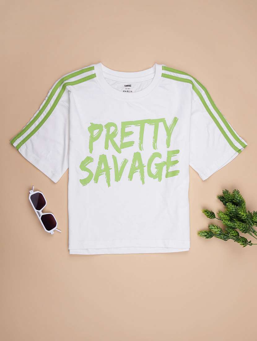 girls printed short sleeve regular fit tee
