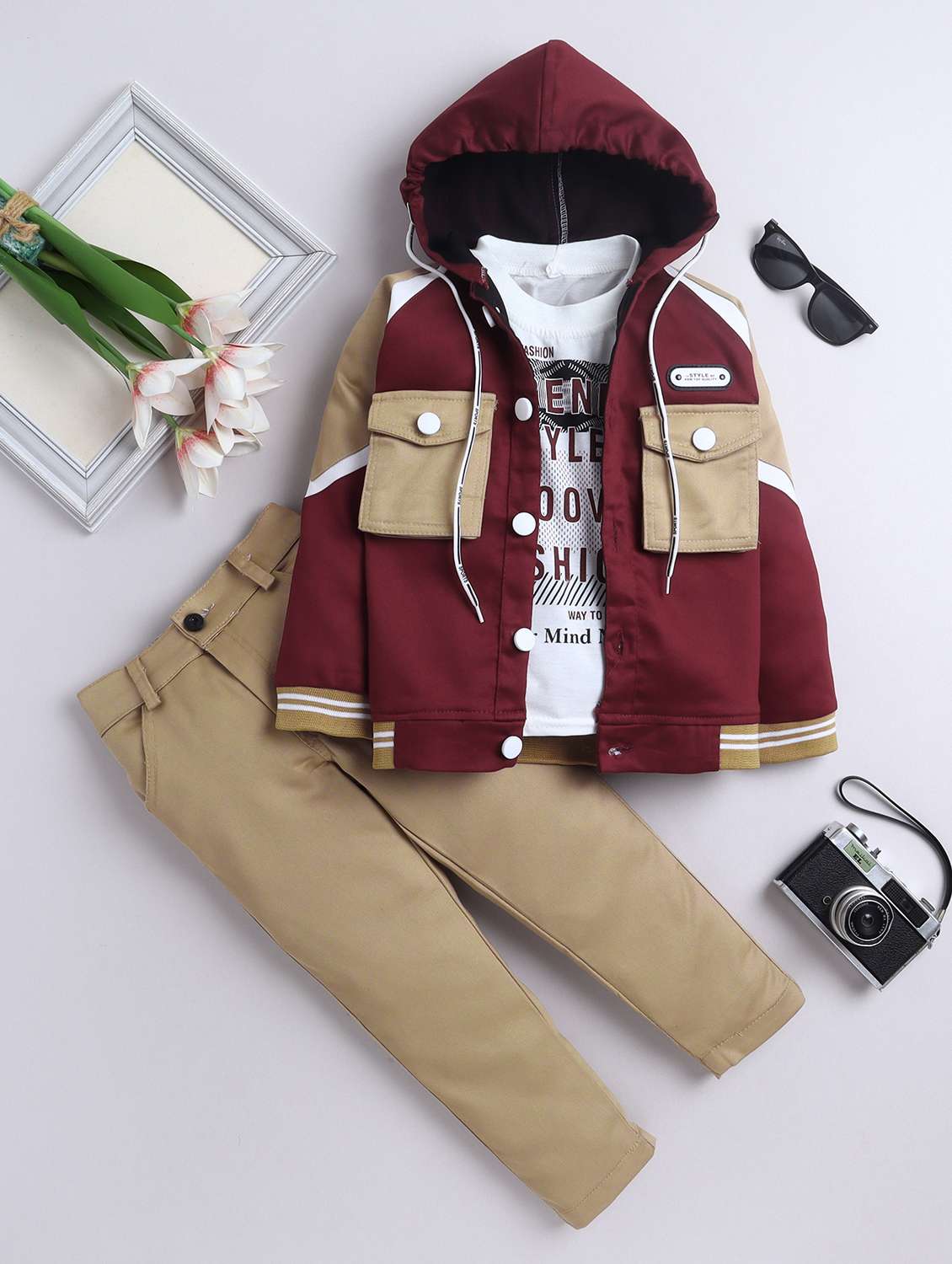 boys color blocked hooded full length set  - 22027098 -  Zoom Image - 0