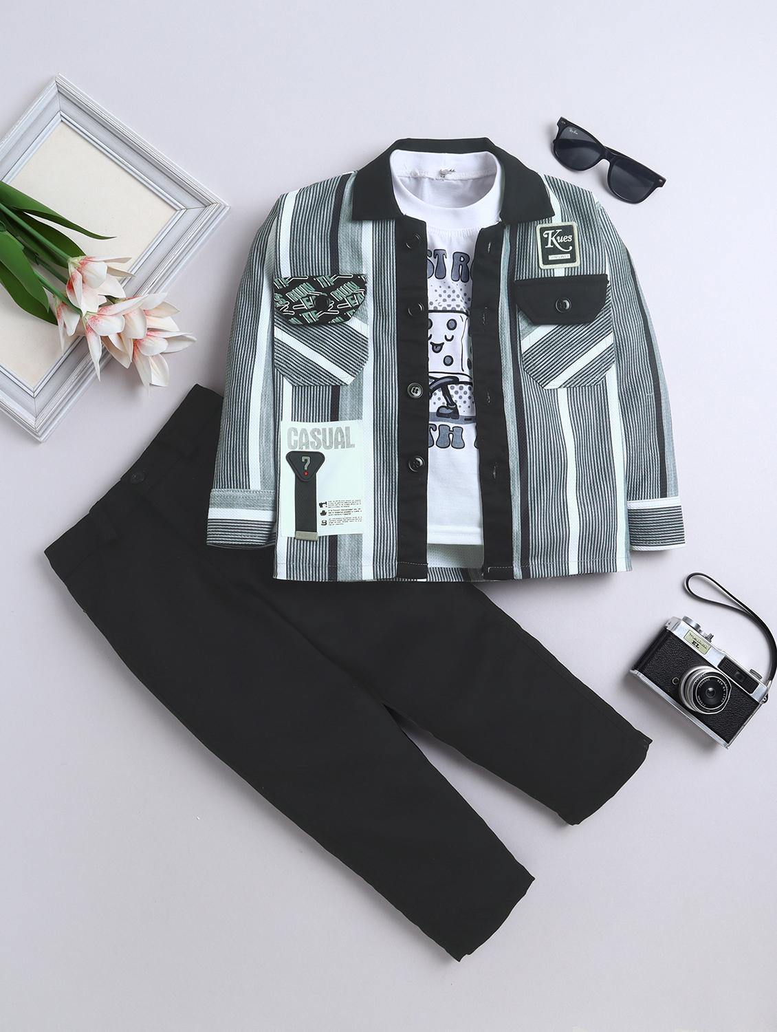 boys striped long sleeve full length set  - 22027100 -  Zoom Image - 0