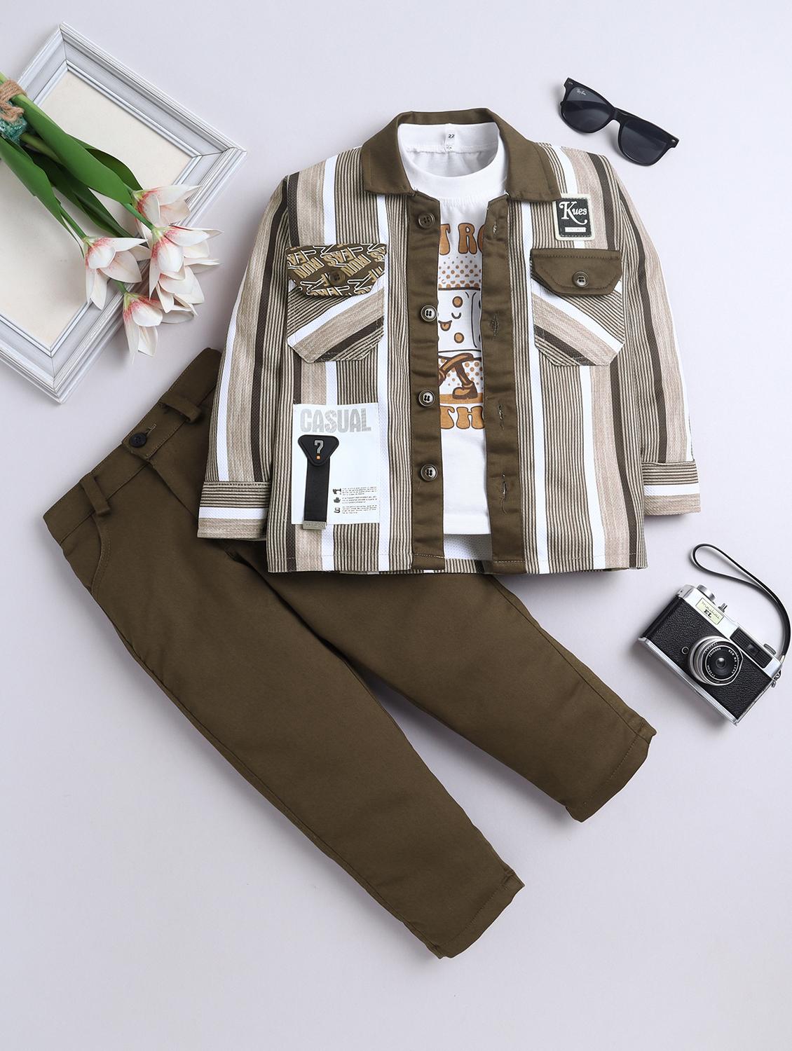 boys striped long sleeve full length set  - 22027101 -  Zoom Image - 0