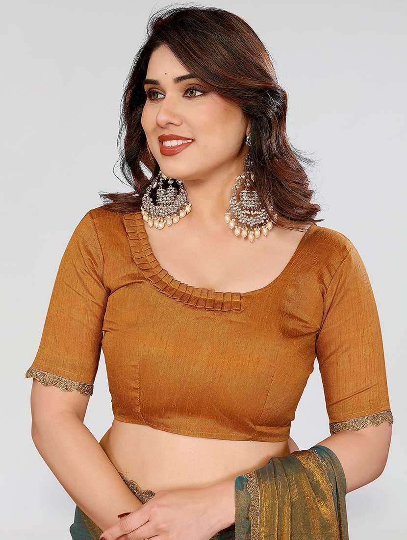 women solid with bordered embellished saree with blouse - 22027113 -  Standard Image - 3