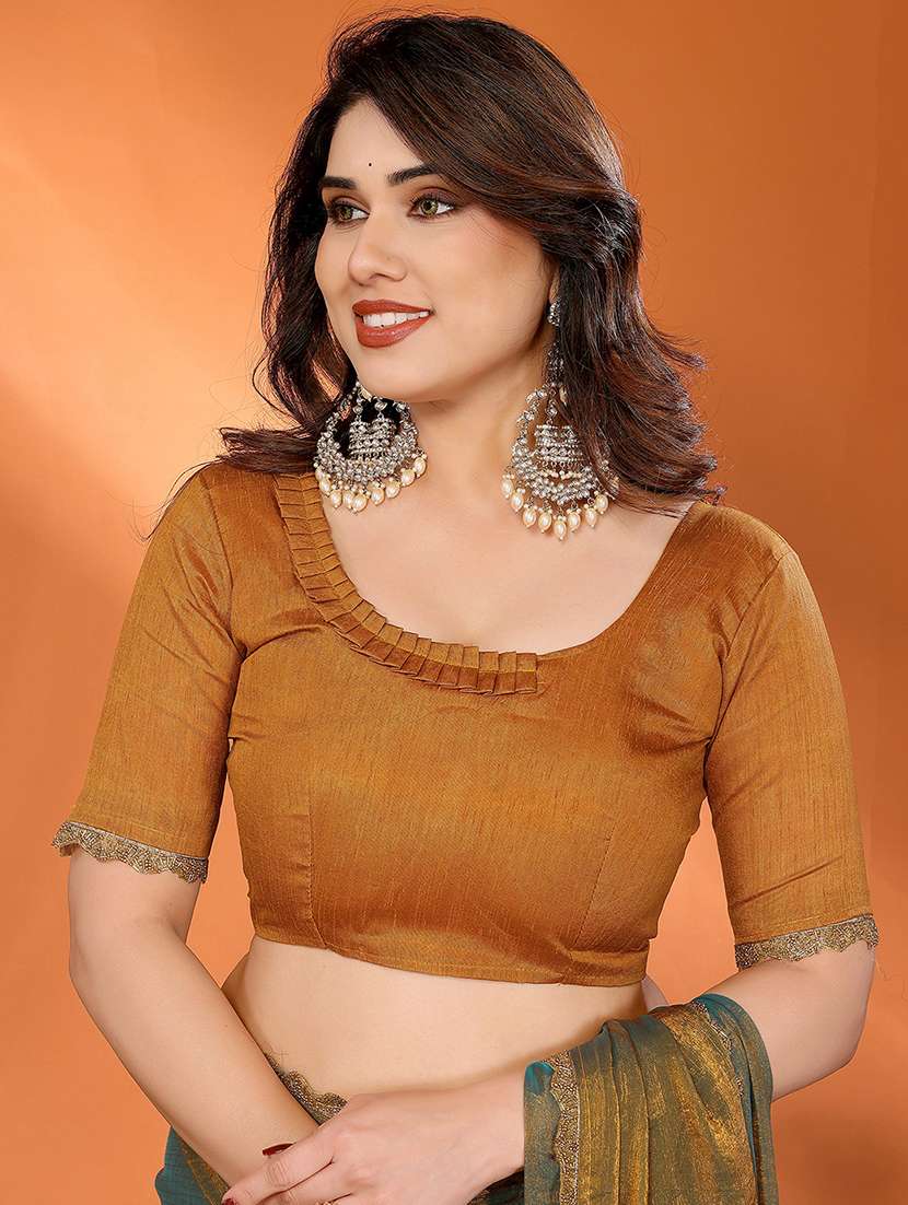 women solid with bordered embellished saree with blouse - 22027119 -  Standard Image - 3