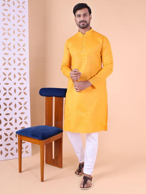 men solid mandarin neck kurta pyjama ethnic wear set - 22027371 -  Standard Image - 0