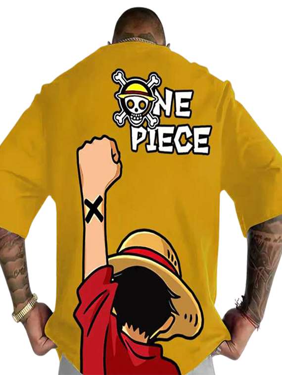 men back print short sleeve oversized t-shirt