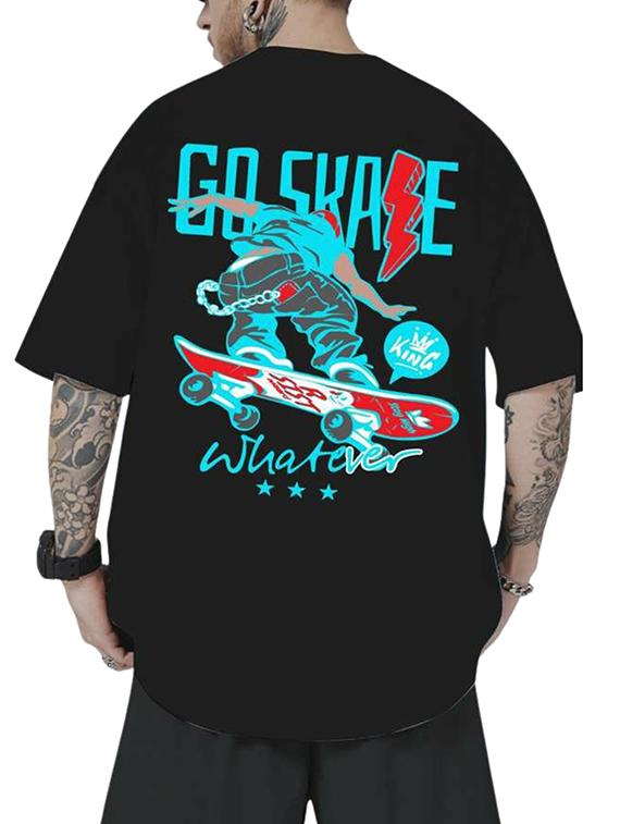 men back & front print short sleeve oversized t-shirt - 22027427 - Zoom Image - 0