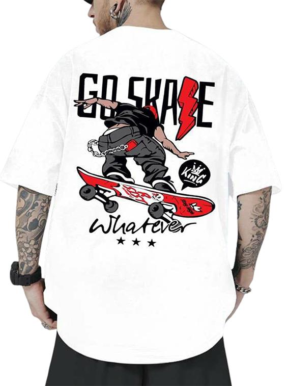 men back & front print short sleeve oversized t-shirt - 22027428 - Zoom Image - 0