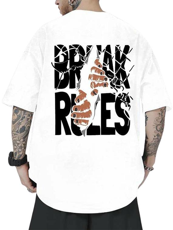men back & front print short sleeve oversized t-shirt - 22027432 - Zoom Image - 0