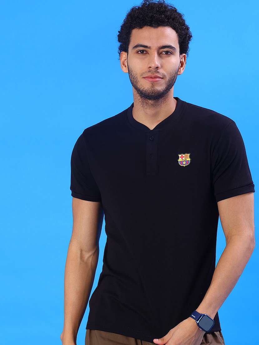 men solid short sleeve regular fit t-shirt