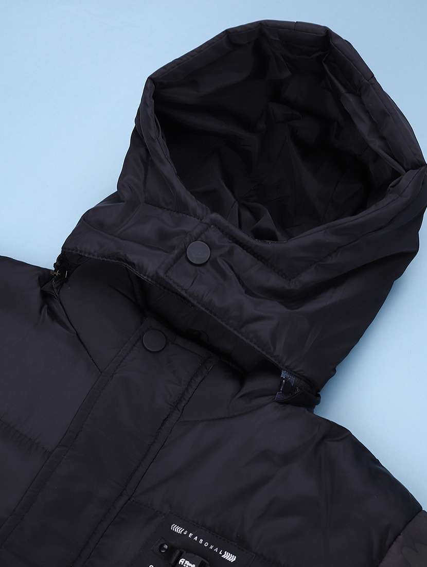 boys printed long sleeve hooded quilted jacket - 22027799 -  Standard Image - 3