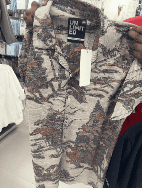 orange jacquard casual shirt - 22027842 -  Zoom Image - 0