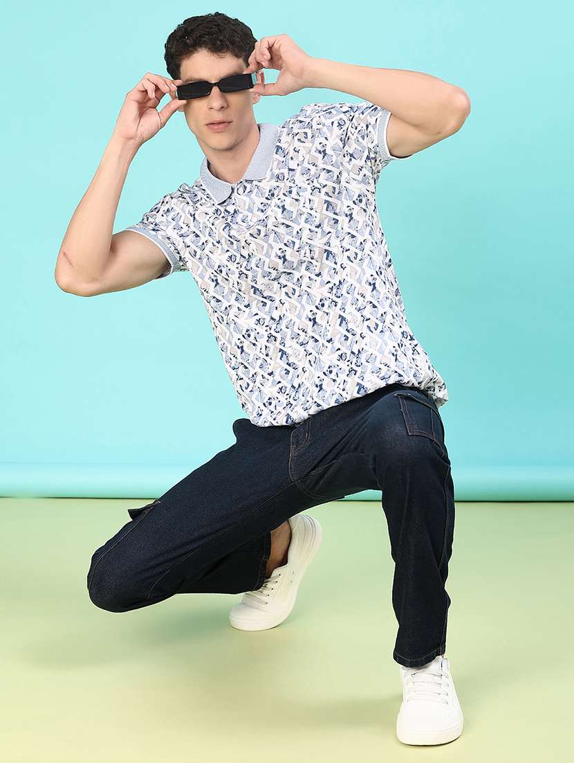 men printed short sleeve regular fit polo t-shirt - 22027846 -  Standard Image - 3