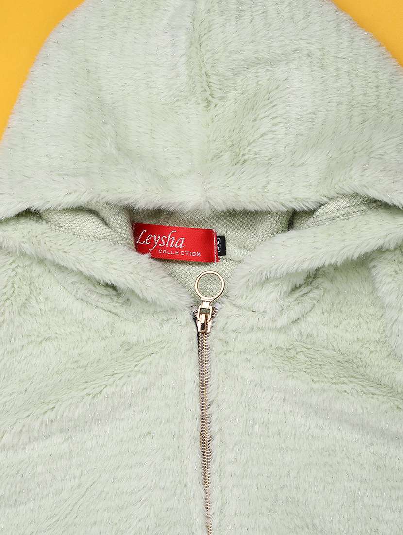 girls solid long sleeve hooded sweatshirt - 22027914 -  Standard Image - 3