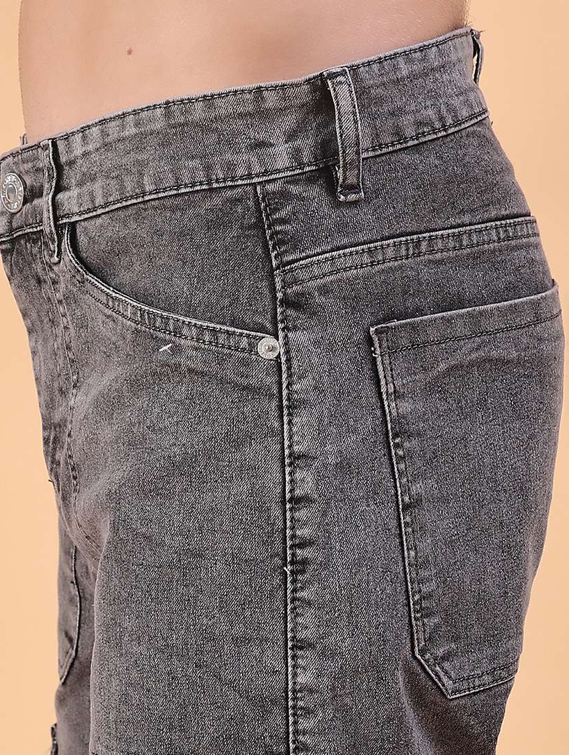 men solid mid rise cargo - 22027932 -  Standard Image - 5