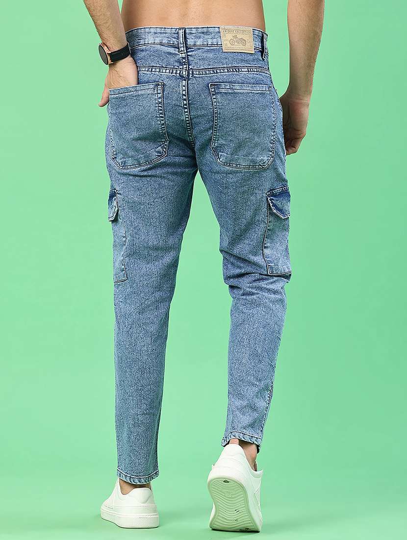 men solid mid rise cargo - 22027933 -  Standard Image - 3