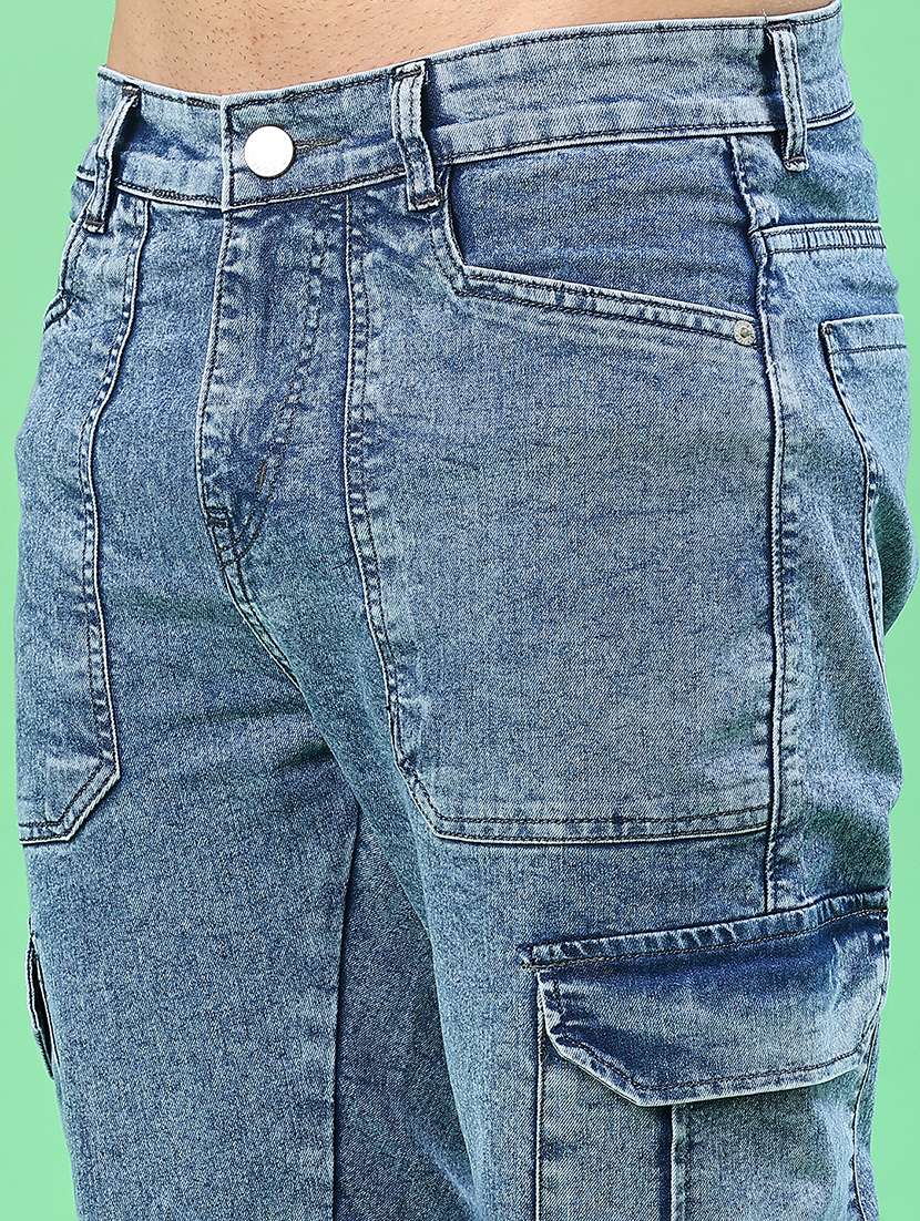 men solid mid rise cargo - 22027933 -  Standard Image - 5