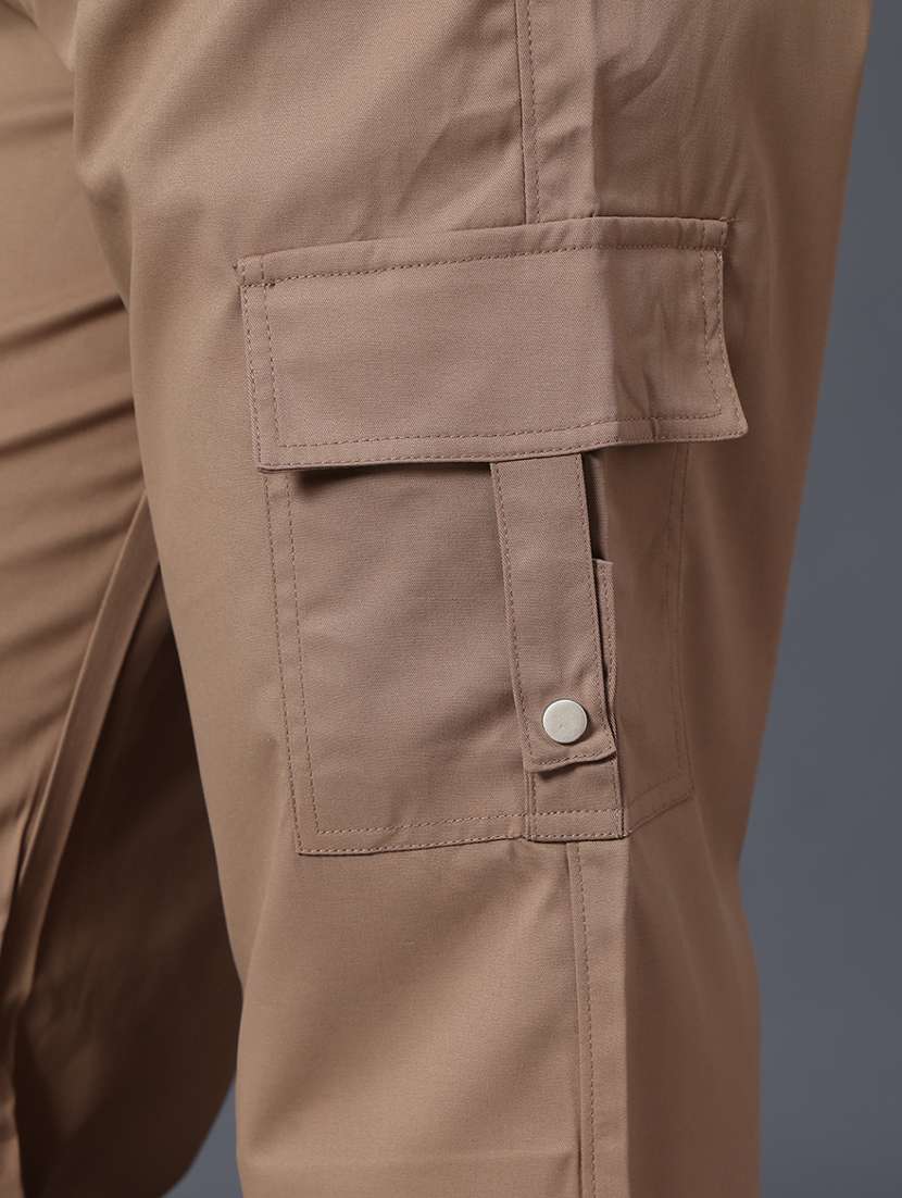 women solid mid rise parachute pant - 22027953 -  Standard Image - 5