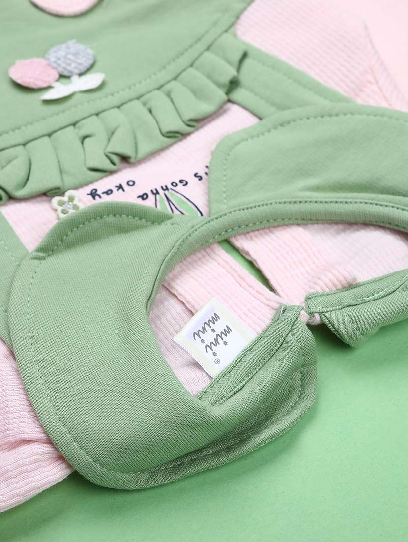 girls solid  round neck full length set - 22028033 -  Standard Image - 3