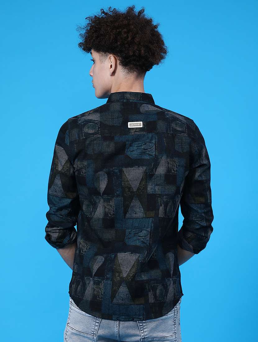 men printed long sleeve regular fit casual shirt - 22028042 -  Standard Image - 3