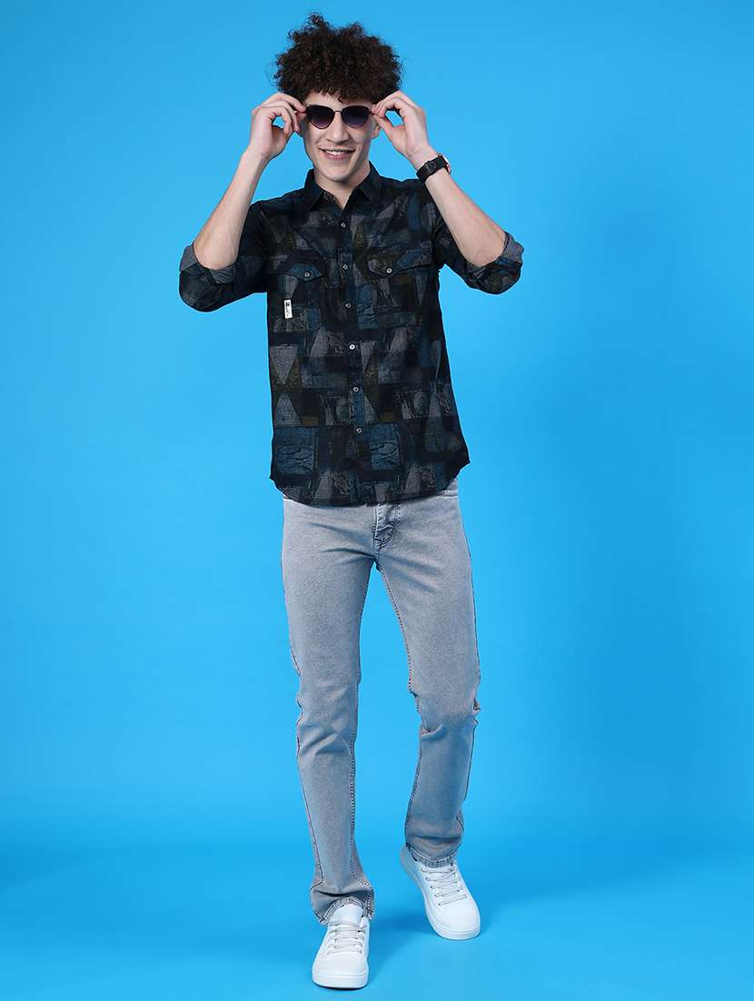 men printed long sleeve regular fit casual shirt - 22028042 -  Standard Image - 5