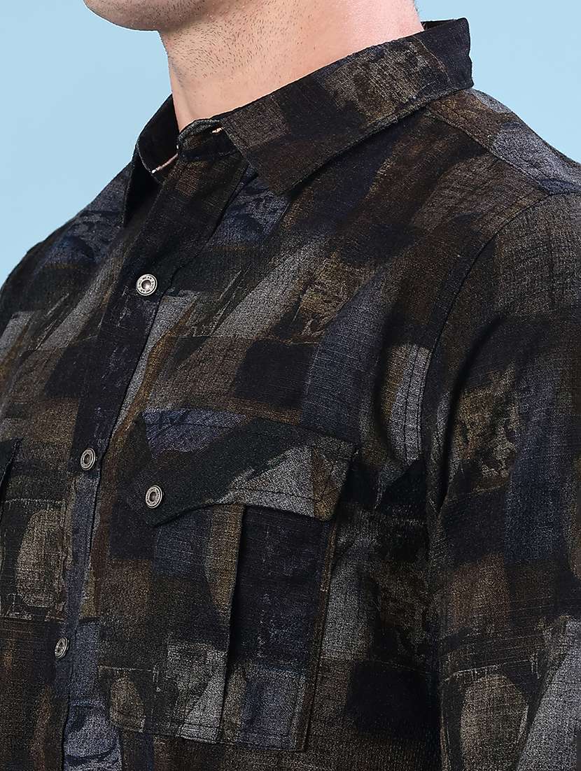 men printed long sleeve regular fit casual shirt - 22028043 -  Standard Image - 5