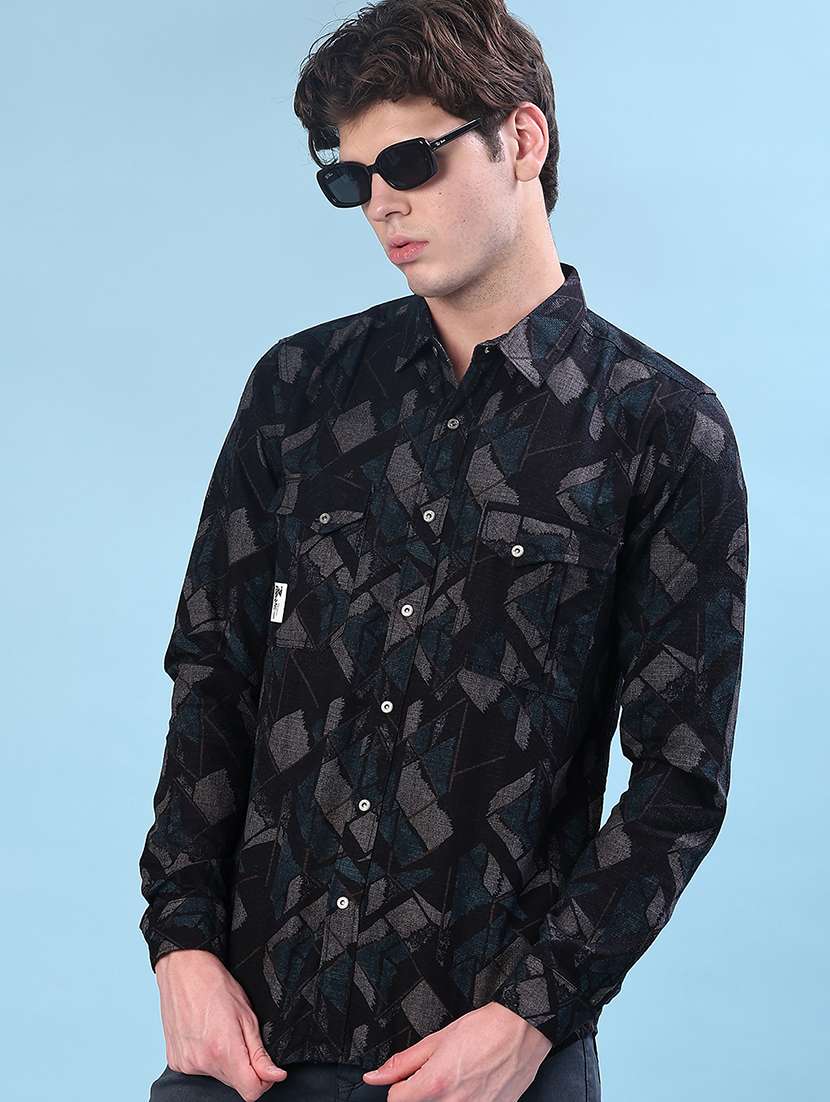 men printed long sleeve regular fit casual shirt - 22028044 -  Zoom Image - 0