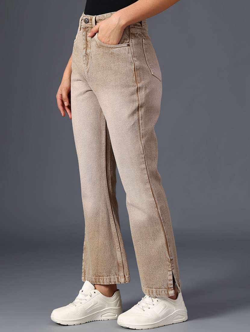 women solid mid rise bootcut jean - 22028060 -  Standard Image - 3