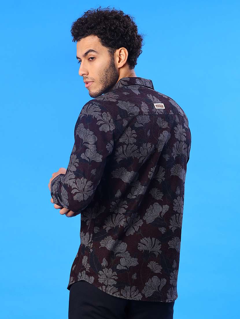 men printed long sleeve regular fit casual shirt - 22028089 -  Standard Image - 3