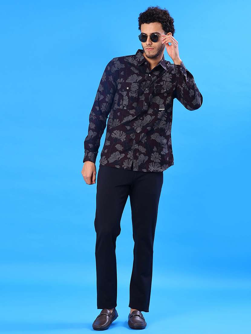 men printed long sleeve regular fit casual shirt - 22028089 -  Standard Image - 5