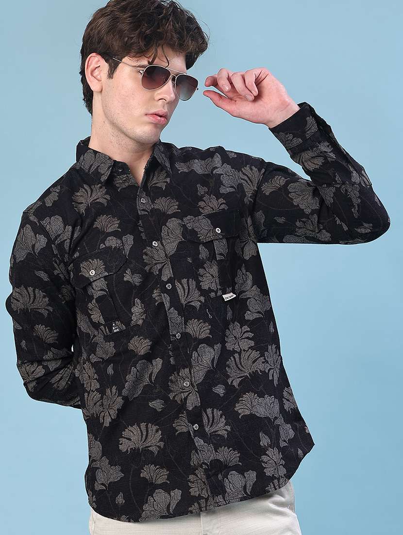 men printed long sleeve regular fit casual shirt - 22028090 -  Zoom Image - 0