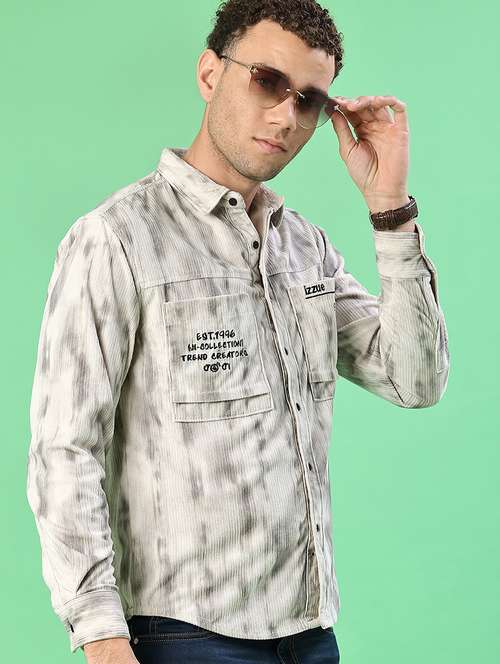 men printed long sleeve regular fit casual shirt - 22028148 -  Standard Image - 0