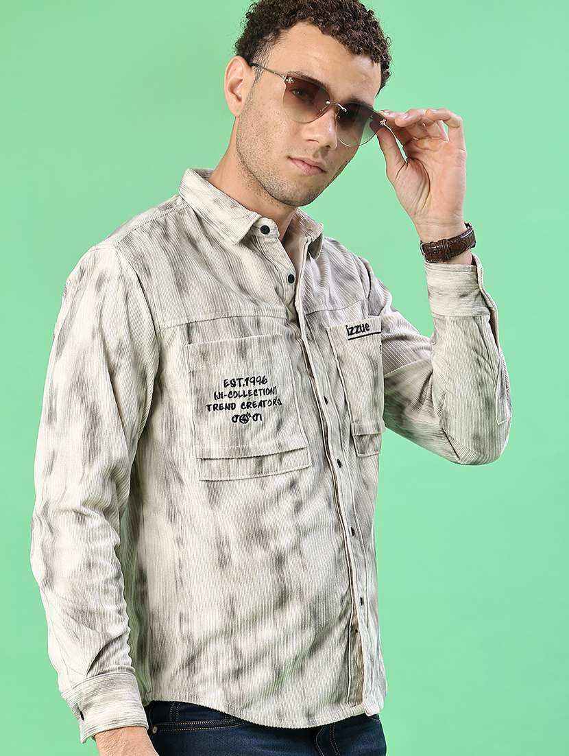 men printed long sleeve regular fit casual shirt - 22028148 -  Zoom Image - 0