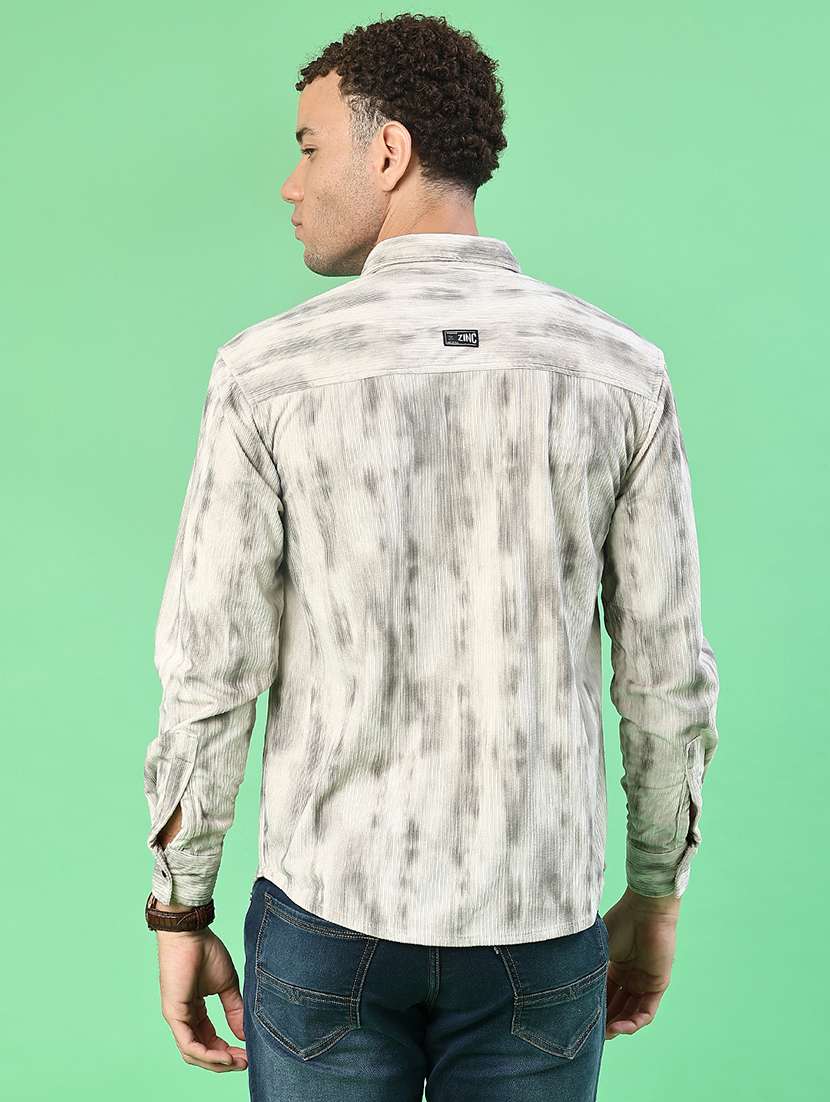 men printed long sleeve regular fit casual shirt - 22028148 -  Standard Image - 3