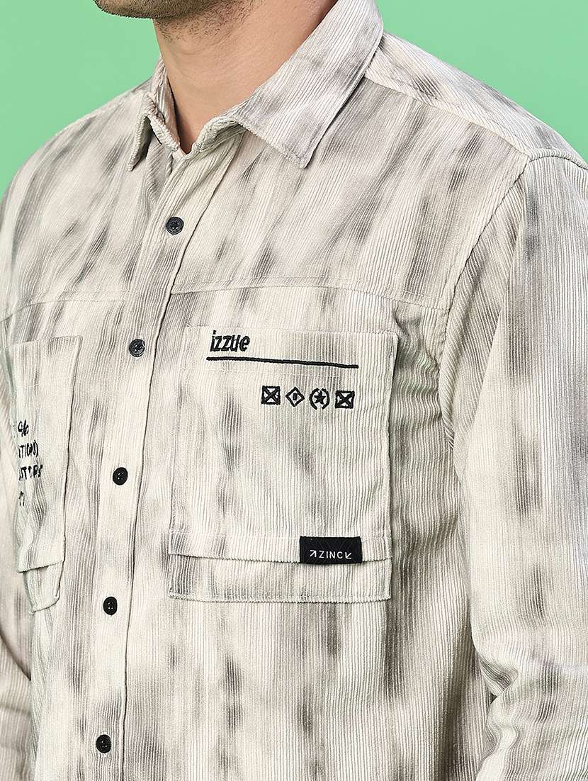 men printed long sleeve regular fit casual shirt - 22028148 -  Standard Image - 5