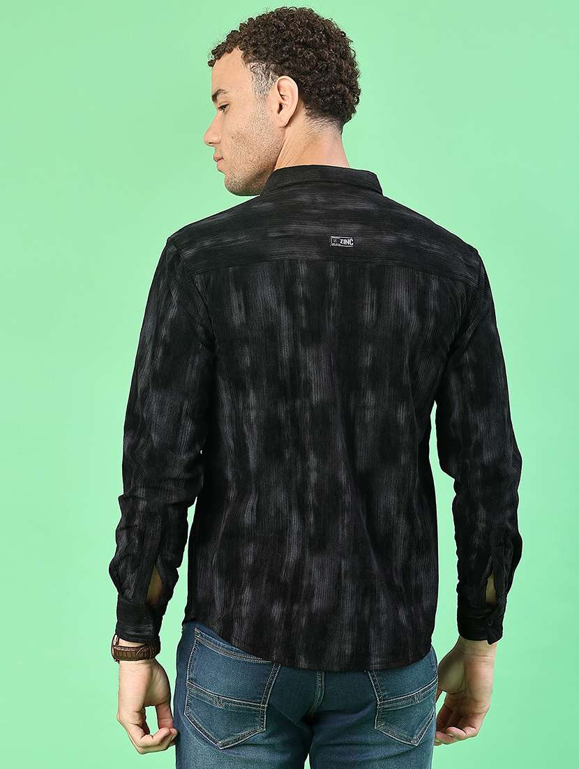 men printed long sleeve regular fit casual shirt - 22028149 -  Standard Image - 3