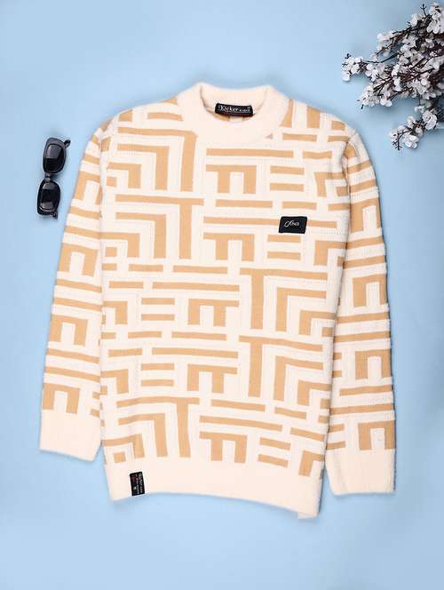 boys self design long sleeve sweater - 22028217 -  Standard Image - 0