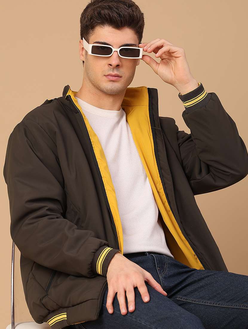 men solid long sleeve reversible bomber jacket - 22028233 -  Standard Image - 3