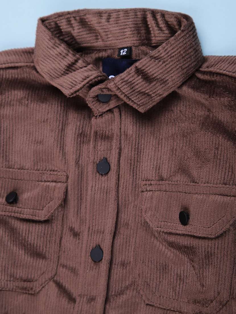 boys solid long sleeve casual shirt - 22028262 -  Standard Image - 3