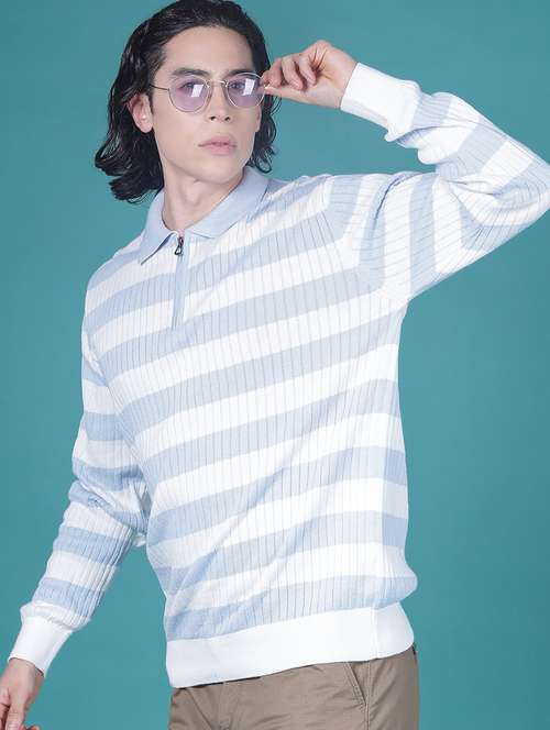 men striped long sleeve regular fit pullover - 22028315 -  Standard Image - 0