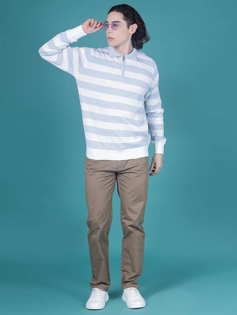 men striped long sleeve regular fit pullover - 22028315 -  Standard Image - 3