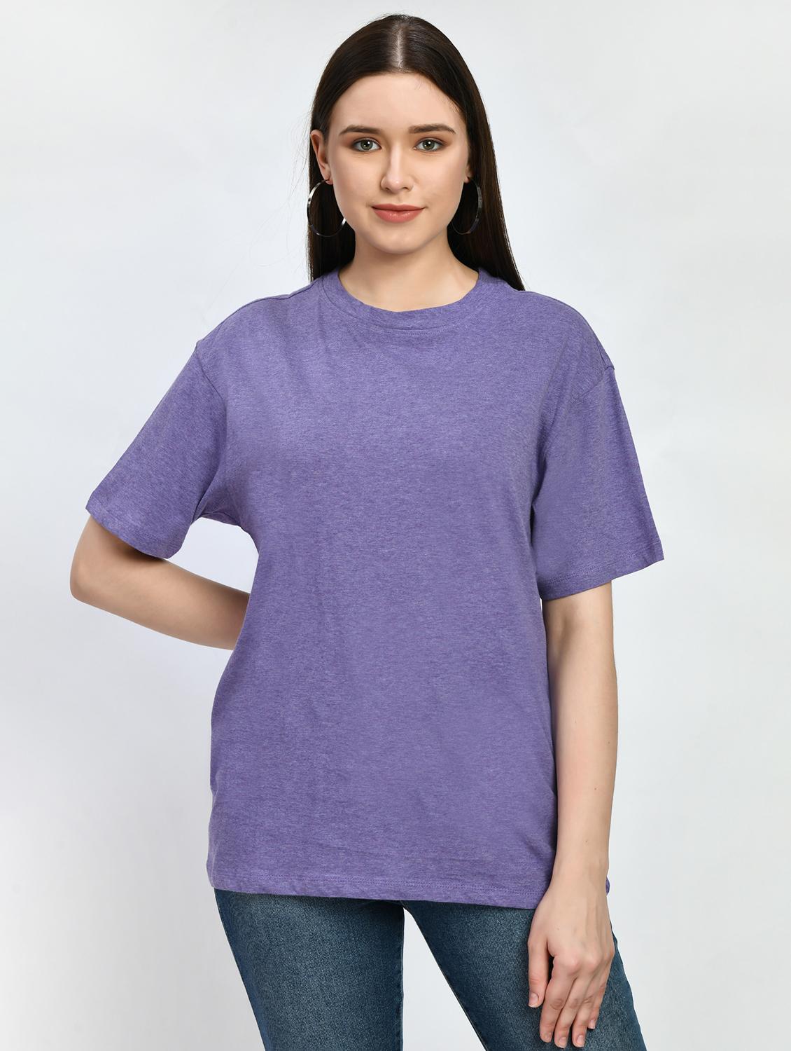 women solid short sleeve oversized t-shirt - 22028366 -  Zoom Image - 0