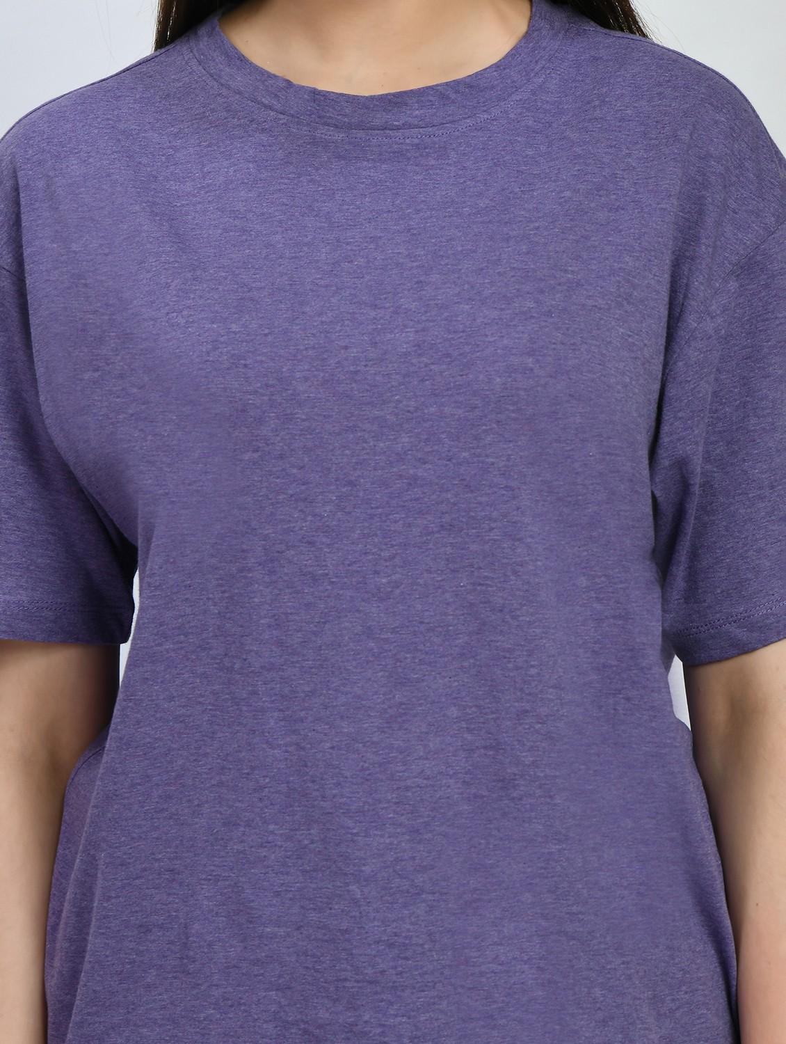 women solid short sleeve oversized t-shirt - 22028366 - Standard Image - 3