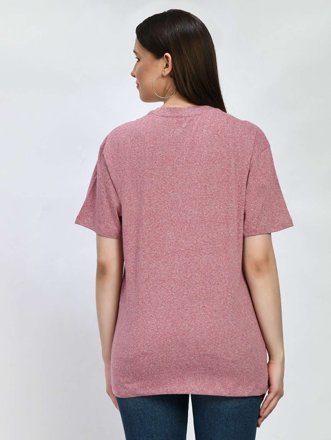 women solid short sleeve oversized t-shirt - 22028368 -  Standard Image - 3