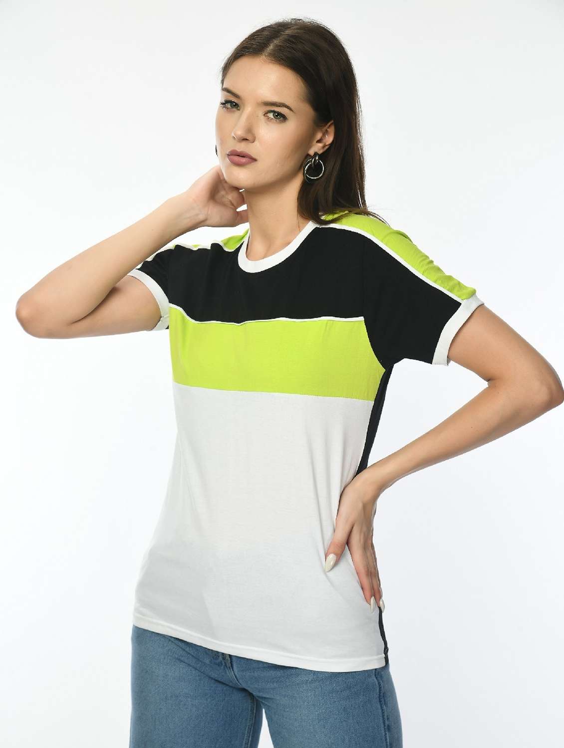 women color blocked short sleeve t-shirt