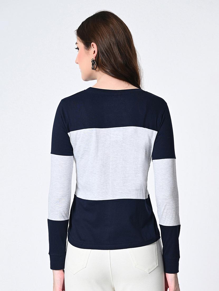 women color blocked long sleeve t-shirt - 22028376 - Standard Image - 3