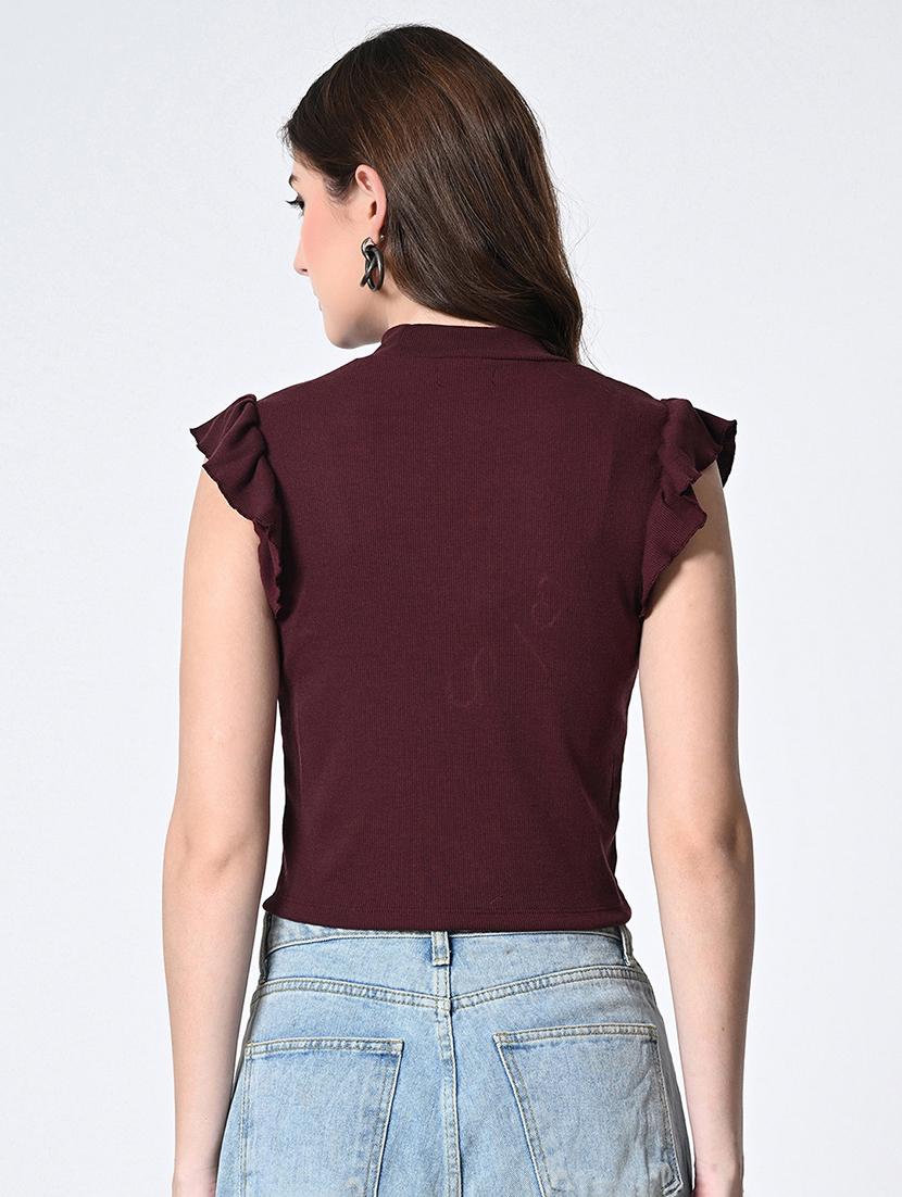 women solid sleeveless crop top - 22028377 - Standard Image - 3