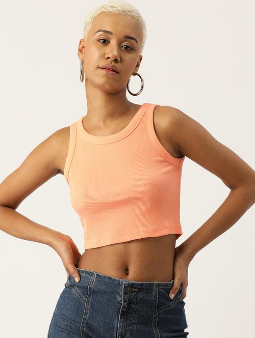 women solid sleeveless tank top - 22028384 - Standard Image - 0