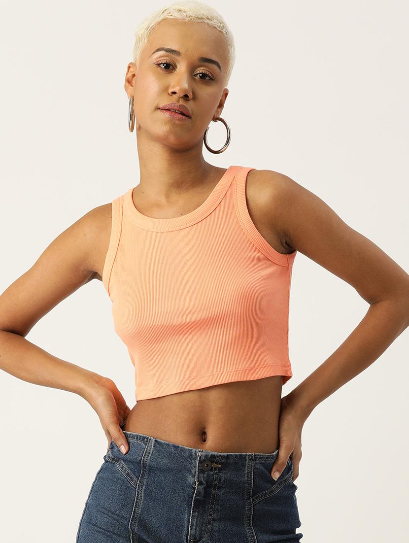 women solid sleeveless tank top - 22028384 - Zoom Image - 0